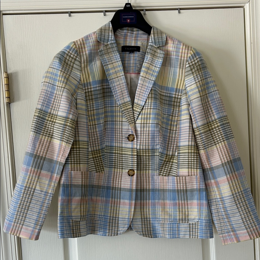 Talbots Multicolor Plaid Blazer